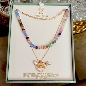 Multicolor Semi-Precious Stone Necklace Set